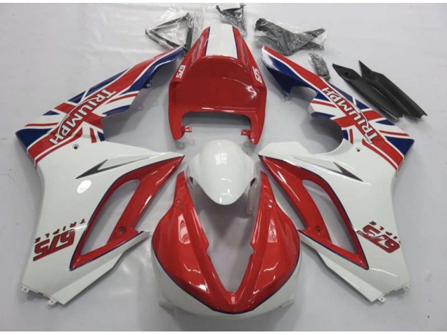 Rouge & Blanc 2009-2012 Triumph Daytona 675 Carénage Moto Rouge & Blanc 2009-2012 Triumph Daytona 675 Carénage Moto