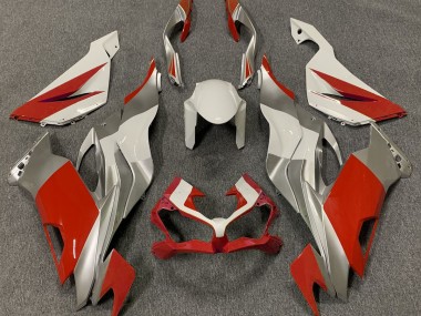 Rouge Blanc & Argent 2019-2023 Kawasaki ZX6R Carénage Moto
