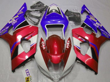 Rouge Bonbon Brillant & Bleu 2003-2004 Suzuki GSXR 1000 Carénage Moto