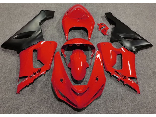 Rouge Brillant 2005-2006 Kawasaki ZX6R Carénage Moto Rouge Brillant 2005-2006 Kawasaki ZX6R Carénage Moto