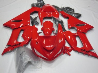 Rouge Brillant 2005-2006 Kawasaki ZX6R Carénage Moto