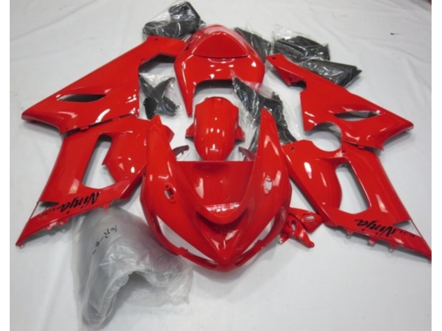 Rouge Brillant 2005-2006 Kawasaki ZX6R Carénage Moto Rouge Brillant 2005-2006 Kawasaki ZX6R Carénage Moto