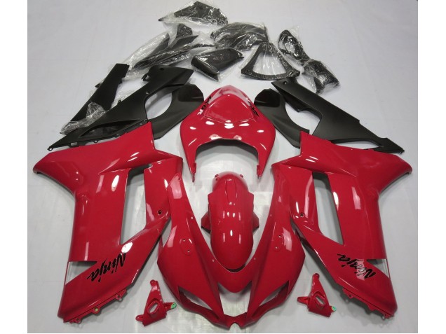 Rouge Brillant 2007-2008 Kawasaki ZX6R Carénage Moto