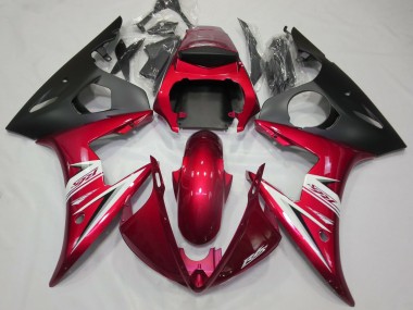 Rouge Brillant & Blanc 2003-2004 Yamaha R6 Carénage Moto