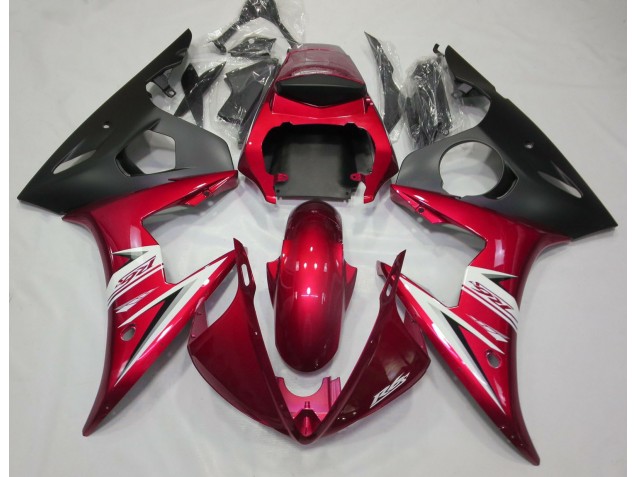 Rouge Brillant & Blanc 2003-2004 Yamaha R6 Carénage Moto