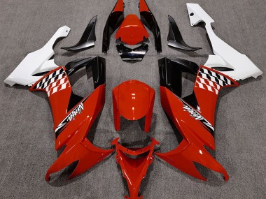 Rouge Brillant & Blanc 2008-2010 Kawasaki ZX10R Carénage Moto
