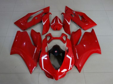 Rouge Brillant & Blanc 2011-2014 Ducati 1199 Carénage Moto