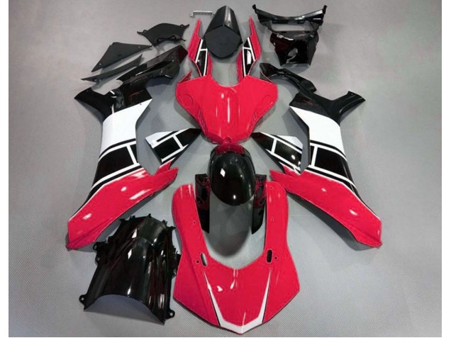 Rouge Brillant Blanc & Noir 2015-2019 Yamaha R1 Carénage Moto