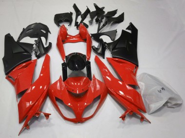 Rouge Brillant & Noir 2009-2012 Kawasaki ZX6R Carénage Moto