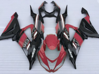 Rouge Brillant & Noir 2013-2018 Kawasaki ZX6R Carénage Moto