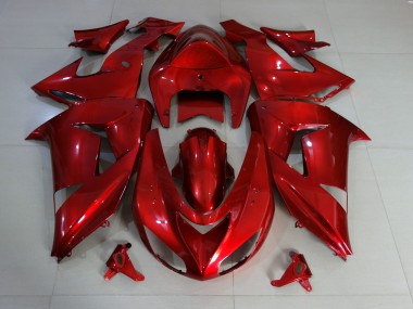 Rouge Brillant Profond 2006-2007 Kawasaki ZX10R Carénage Moto