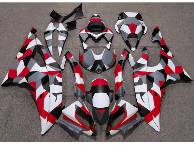 Rouge Camouflage Uni 2008-2016 Yamaha R6 Carénage Moto Rouge Camouflage Uni 2008-2016 Yamaha R6 Carénage Moto