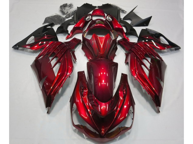 Rouge Feu Brillant 2012-2021 Kawasaki ZX14R Carénage Moto Rouge Feu Brillant 2012-2021 Kawasaki ZX14R Carénage Moto