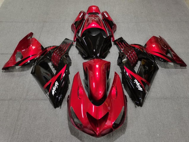 Rouge Feu & Noir 2006-2011 Kawasaki ZX14R Carénage Moto Rouge Feu & Noir 2006-2011 Kawasaki ZX14R Carénage Moto