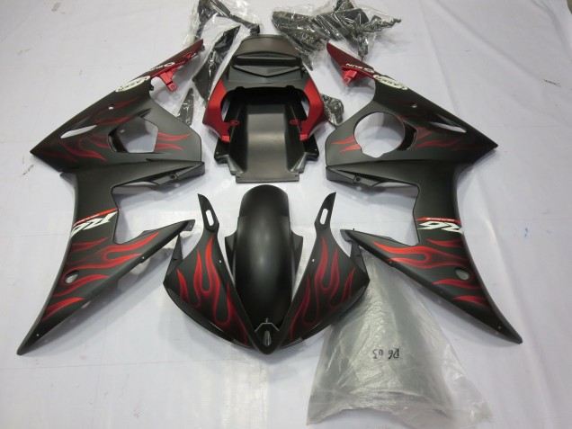 Rouge Mat Flamme 2003-2004 Yamaha R6 Carénage Moto Rouge Mat Flamme 2003-2004 Yamaha R6 Carénage Moto