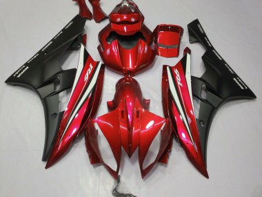 Rouge Noir & Blanc 2006-2007 Yamaha R6 Carénage Moto