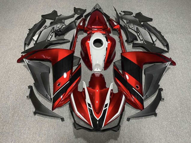 Rouge Noir & Blanc 2015-2018 Yamaha R3 Carénage Moto Rouge Noir & Blanc 2015-2018 Yamaha R3 Carénage Moto