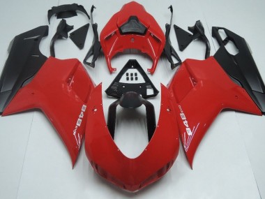 Rouge Noir Mat 2007-2014 Ducati 848 1098 1198 Carénage Moto