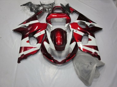 Rouge Profond & Blanc 2000-2002 Suzuki GSXR 1000 Carénage Moto