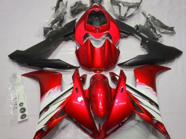 Rouge Vif & Blanc 2004-2006 Yamaha R1 Carénage Moto