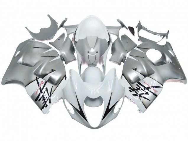 Style Argent & Blanc Brillant OEM 1997-2007 Suzuki GSXR 1300 Carénage Moto Style Argent & Blanc Brillant OEM 1997-2007 Suzuki GSXR 1300 Carénage Moto