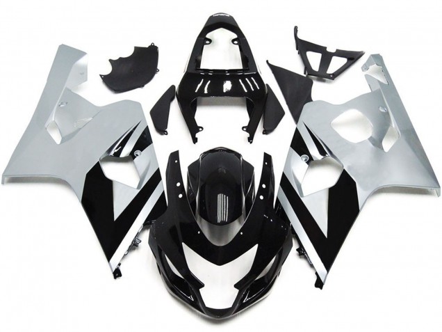 Style Argent & Noir Brillant OEM 2004-2005 Suzuki GSXR 600-750 Carénage Moto Style Argent & Noir Brillant OEM 2004-2005 Suzuki GSXR 600-750 Carénage Moto