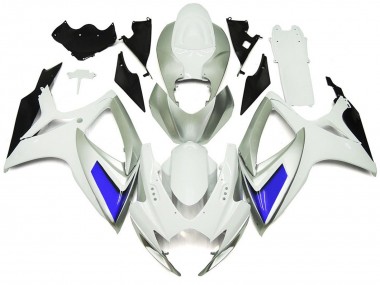 Style Argenté Blanc & Bleu Brillant 2006-2007 Suzuki GSXR 600-750 Carénage Moto