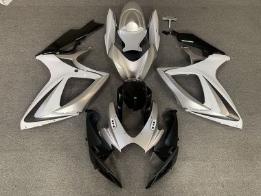Style Blanc Argenté OEM 2006-2007 Suzuki GSXR 600-750 Carénage Moto