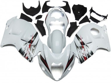Style Blanc Brillant & Argent 1997-2007 Suzuki GSXR 1300 Carénage Moto