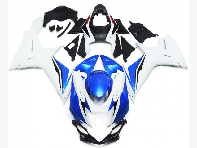 Style Blanc Brillant & Bleu 2011-2024 Suzuki GSXR 600-750 Carénage Moto Style Blanc Brillant & Bleu 2011-2024 Suzuki GSXR 600-750 Carénage Moto