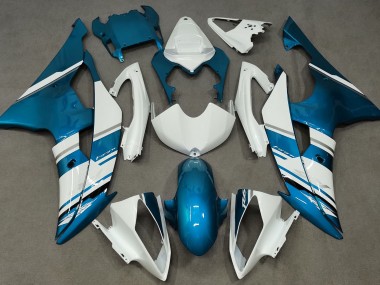 Style Blanc Brillant & Bleu Clair OEM 2008-2016 Yamaha R6 Carénage Moto