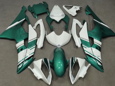 Style Blanc Brillant & Vert Écume De Mer OEM 2008-2016 Yamaha R6 Carénage Moto