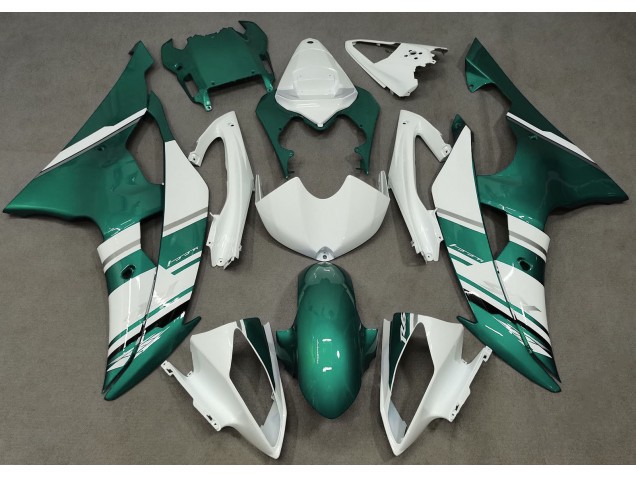 Style Blanc Brillant & Vert Écume De Mer OEM 2008-2016 Yamaha R6 Carénage Moto Style Blanc Brillant & Vert Écume De Mer OEM 2008-2016 Yamaha R6 Carénage Moto