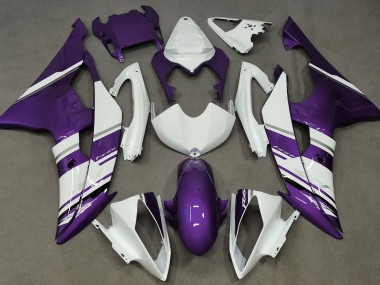 Style Blanc Brillant & Violet OEM 2008-2016 Yamaha R6 Carénage Moto
