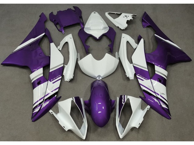 Style Blanc Brillant & Violet OEM 2008-2016 Yamaha R6 Carénage Moto Style Blanc Brillant & Violet OEM 2008-2016 Yamaha R6 Carénage Moto