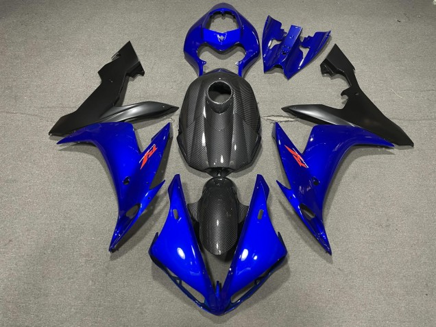 Style Bleu Brillant & Fibre De Carbone 2004-2006 Yamaha R1 Carénage Moto Style Bleu Brillant & Fibre De Carbone 2004-2006 Yamaha R1 Carénage Moto