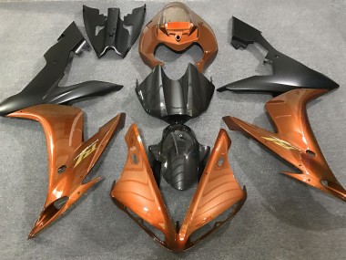 Style Orange Brillant & Fibre De Carbone 2004-2006 Yamaha R1 Carénage Moto