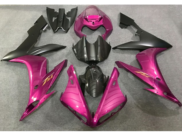 Style Rose Vif & Fibre De Carbone 2004-2006 Yamaha R1 Carénage Moto