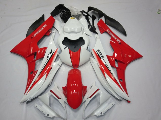Style Rouge Blanc OEM 2006-2007 Yamaha R6 Carénage Moto Style Rouge Blanc OEM 2006-2007 Yamaha R6 Carénage Moto