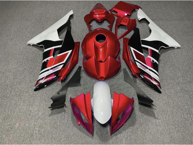 Style Rouge Noir & Blanc OEM 2008-2016 Yamaha R6 Carénage Moto Style Rouge Noir & Blanc OEM 2008-2016 Yamaha R6 Carénage Moto