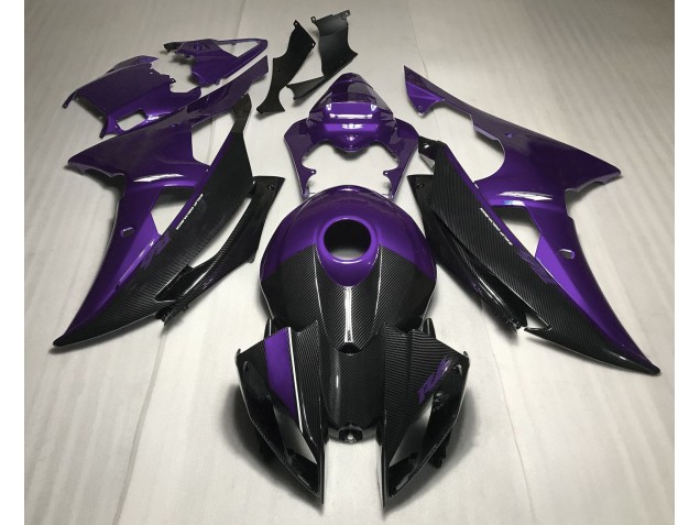 Style Violet Avec Fibre De Carbone 2008-2016 Yamaha R6 Carénage Moto Style Violet Avec Fibre De Carbone 2008-2016 Yamaha R6 Carénage Moto