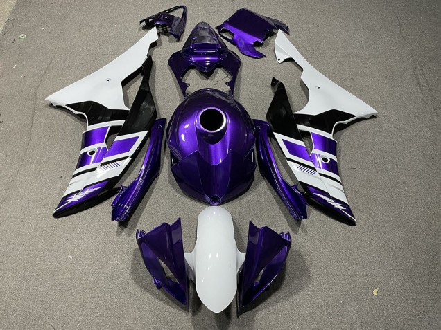 Style Violet Noir & Blanc OEM 2008-2016 Yamaha R6 Carénage Moto Style Violet Noir & Blanc OEM 2008-2016 Yamaha R6 Carénage Moto