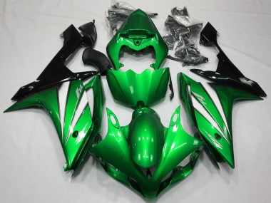 Vert Blanc & Noir 2007-2008 Yamaha R1 Carénage Moto