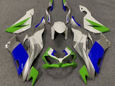 Vert Brillant Bleu & Argent 2019-2023 Kawasaki ZX6R Carénage Moto