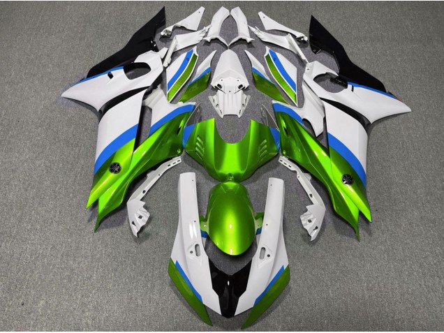 Vert Brillant & Bleu Clair 2017-2021 Yamaha R6 Carénage Moto Vert Brillant & Bleu Clair 2017-2021 Yamaha R6 Carénage Moto
