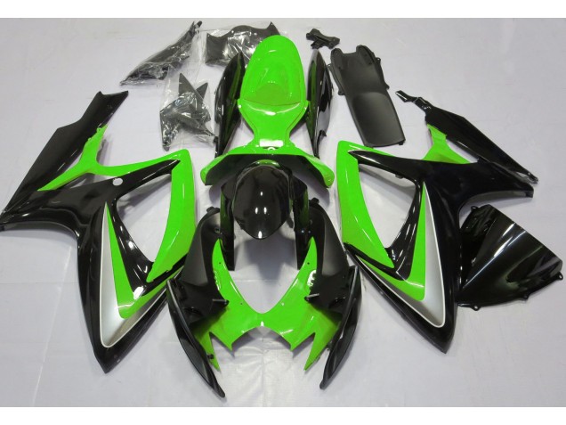Vert Brillant Débadgé 2006-2007 Suzuki GSXR 600-750 Carénage Moto Vert Brillant Débadgé 2006-2007 Suzuki GSXR 600-750 Carénage Moto