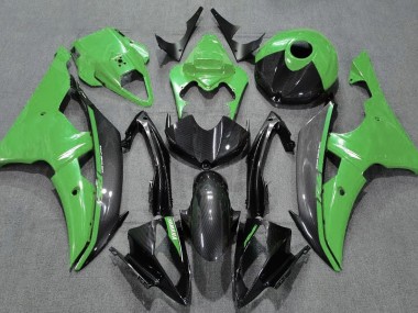 Vert Brillant & Fibre De Carbone 2008-2016 Yamaha R6 Carénage Moto