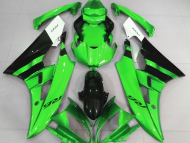 Vert Brillant & Noir 2006-2007 Yamaha R6 Carénage Moto