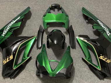Vert Brillant & Noir 2009-2012 Triumph Daytona 675 Carénage Moto