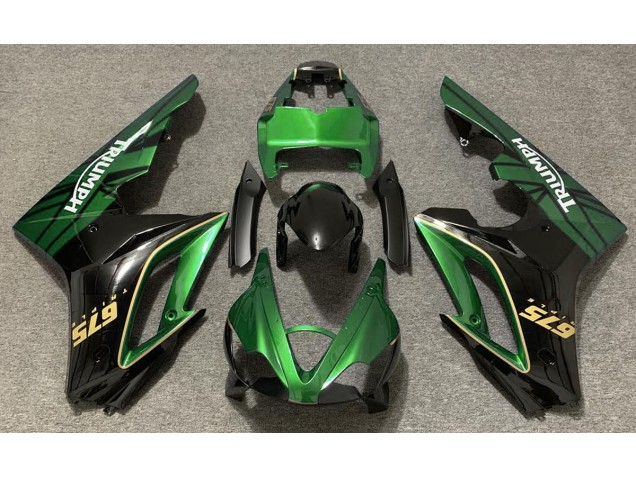 Vert Brillant & Noir 2009-2012 Triumph Daytona 675 Carénage Moto Vert Brillant & Noir 2009-2012 Triumph Daytona 675 Carénage Moto